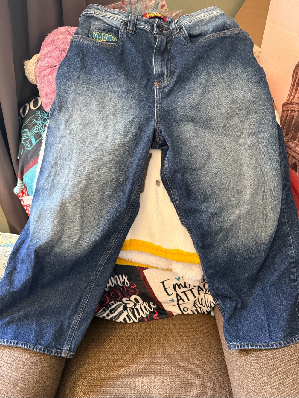 Empyre Relaxed Fit Men's Denim Jeans - Washed Blue